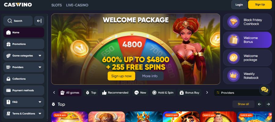 Caswino Casino offers generous welcome deals