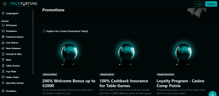 True Fortune Casino offers AU$50 Free Chip No Deposit Bonus